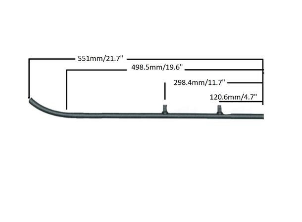 Styreskinne Ski-Doo , Stål Total lengde 545mm, 8/23mm bolter 