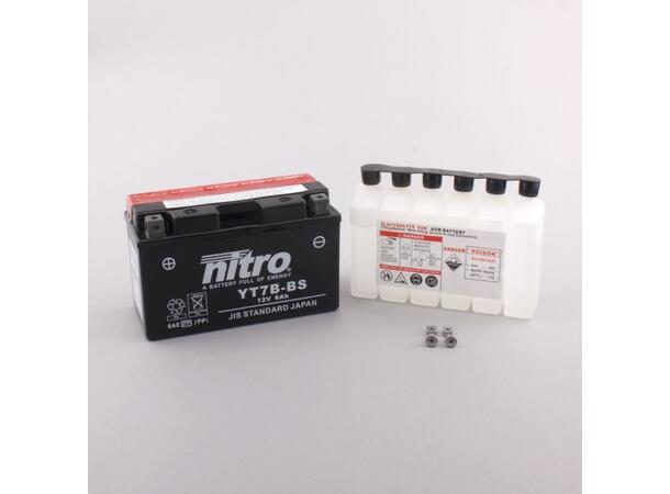 Nitro N-YT7B-BS Batteri Vedlikeholdsfr. 12V, 6.5Ah, 150x93x65, Syreflaske AGM 