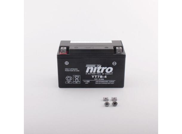 Nitro YT7B-4 Batteri Vedlikeholdsfritt 12V, 6.5Ah, 150x65x93, AGM GEL 