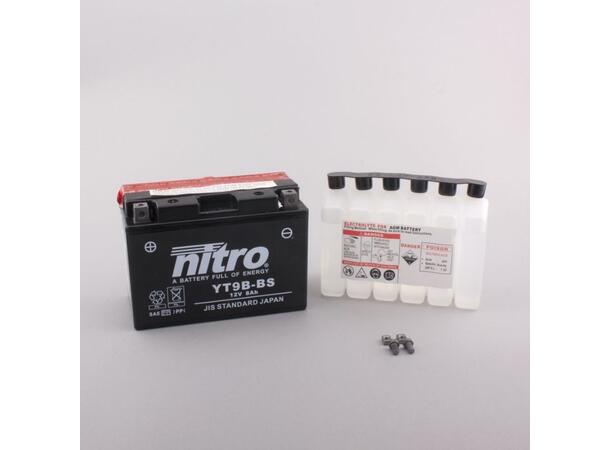 Nitro N-YT9B-BS Batteri Vedlikeholdsfr. 12V, 8Ah, 150x70x105, Syreflaske AGM 