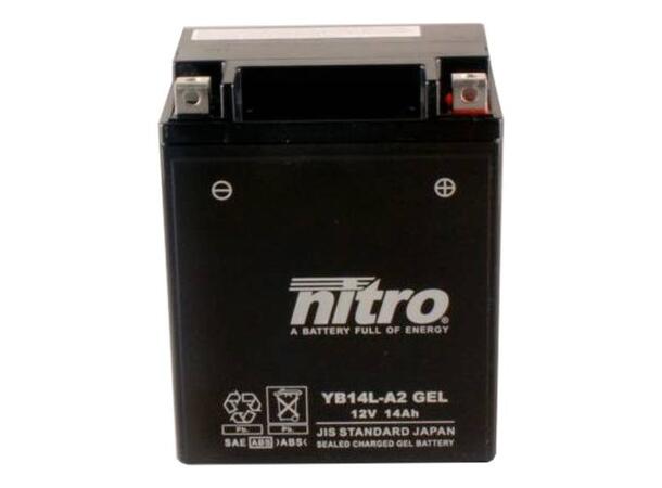 Nitro YB14L-A2 Batteri Vedlikeholdsfritt 12V, 14Ah, 134x89x166, Forsegl. AGM GEL 