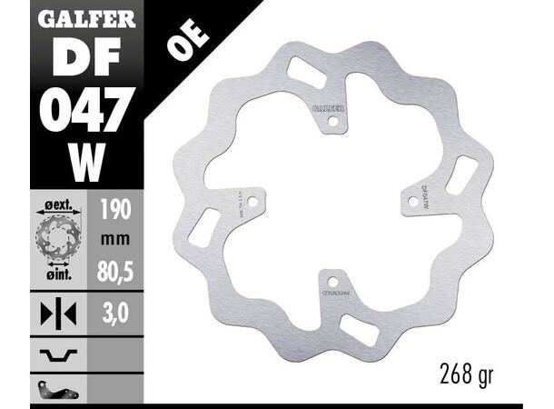 Galfer Bremseskive, Fast, 190x3mm 