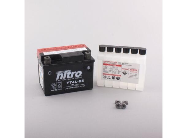 Nitro N-YT4L-BS Batteri Vedlikeholdsfr. 12V, 3Ah, 110x67x88, Syreflaske AGM 