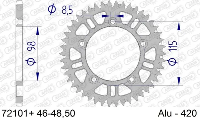 AFAM Bakdrev #420 SC Alu- GG/HQ/KTM CR/TC65, SX65 