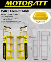 MotoBatt Display Stand 48x35x162cm